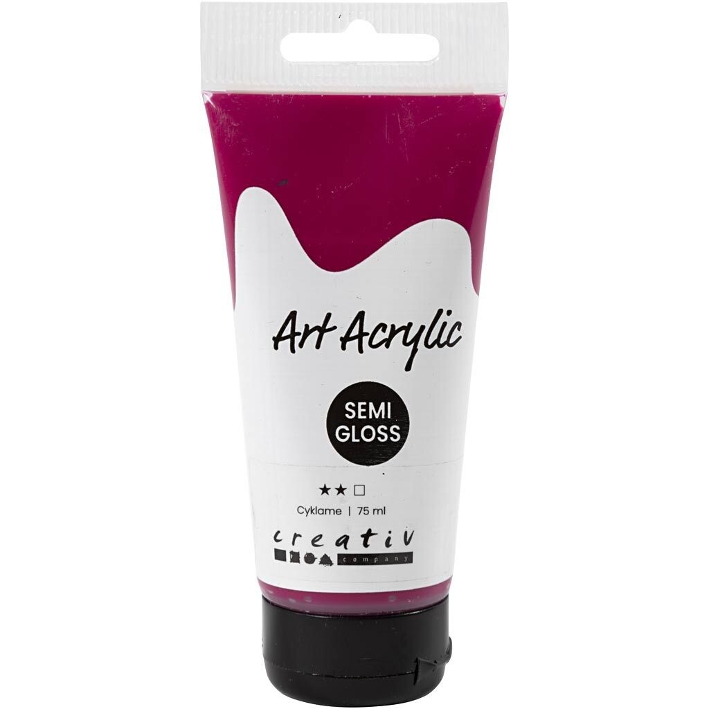 Akrylmaling Pigment Art, halvblank, transparent, Cyklame, 75ml
