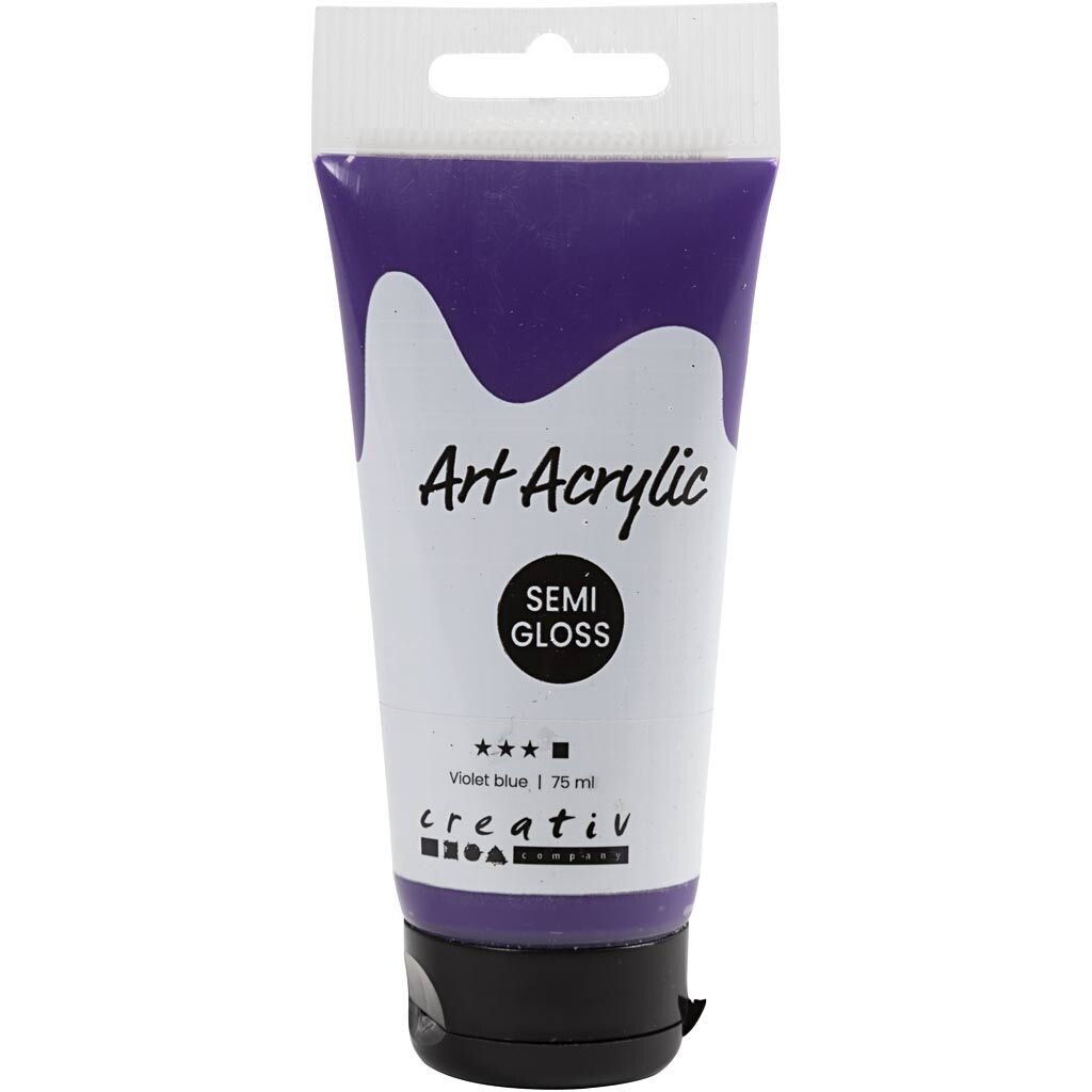 Akrylmaling Pigment Art, halvblank, dækkende, Violet, 75ml