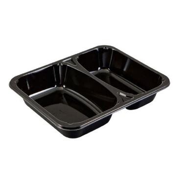 Bakke 2-rum 2227-2K 450/610 ml 227x178x43 mm CPET Sort - 360 stk/krt