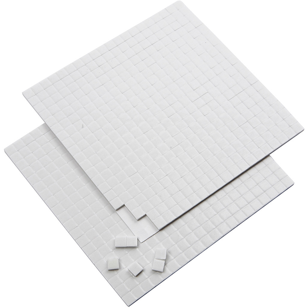 3D dobbeltklæbende puder – 5×5×2 mm – 2 ark