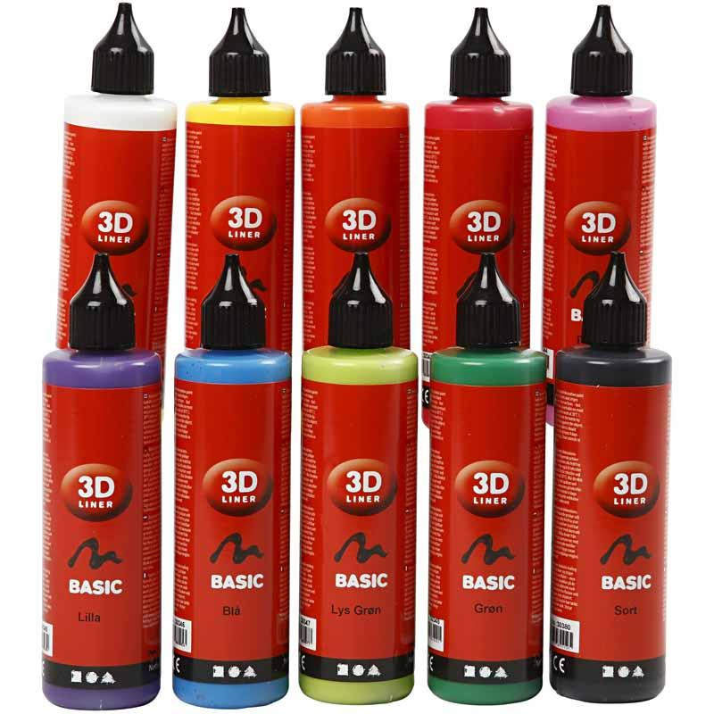 3D Liner ass. farver Basic 10x100ml