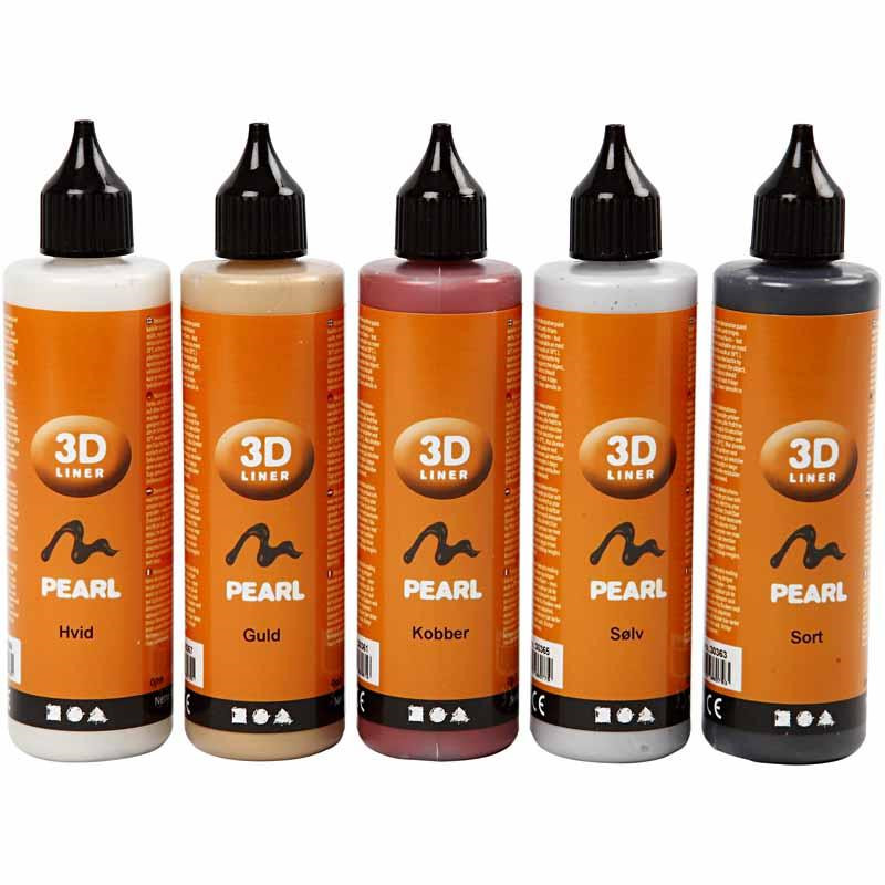 3D Liner metallic farver 5x100ml