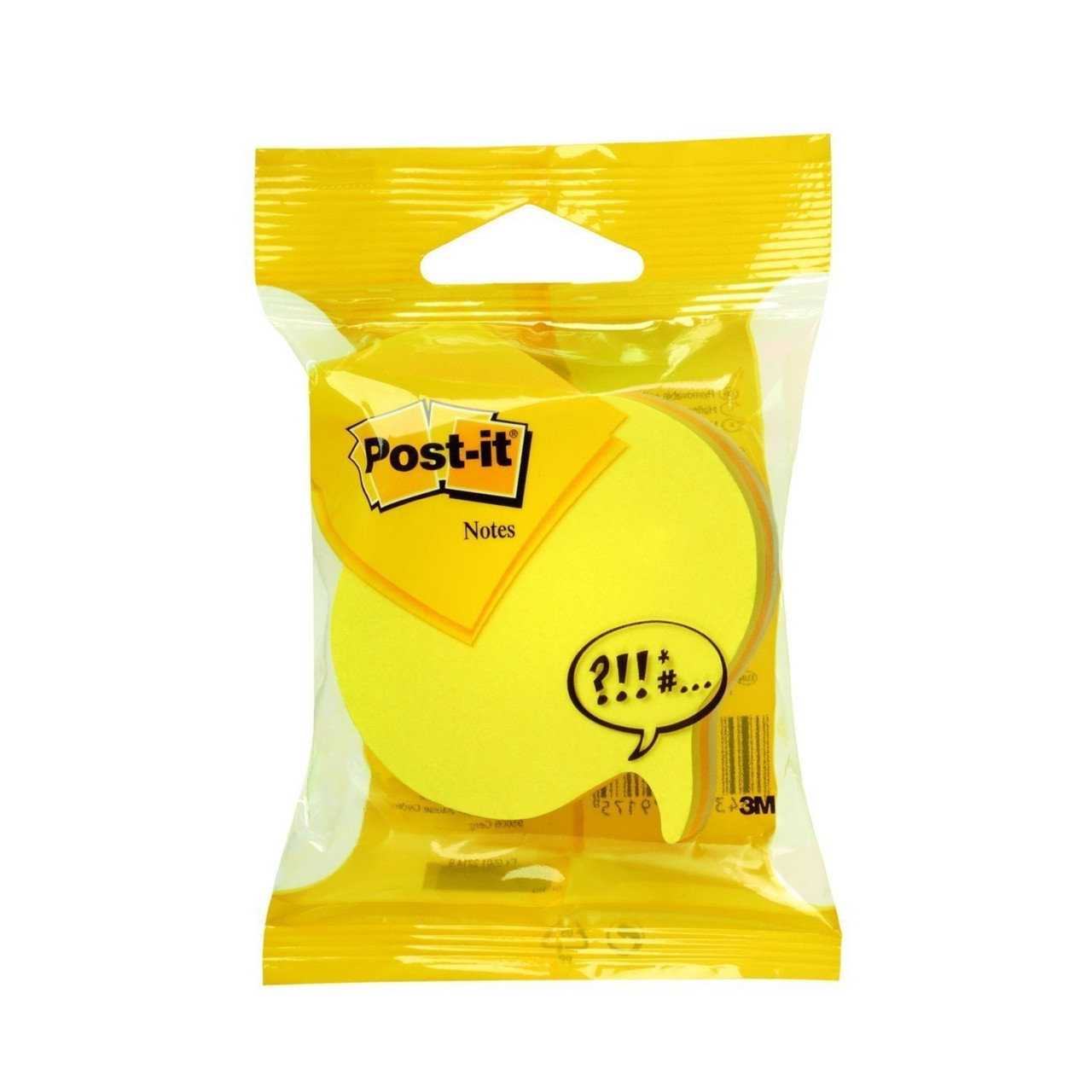 3 stk. Post it Notes "taleboble" - 1 blok á 225 notes i 3 farver