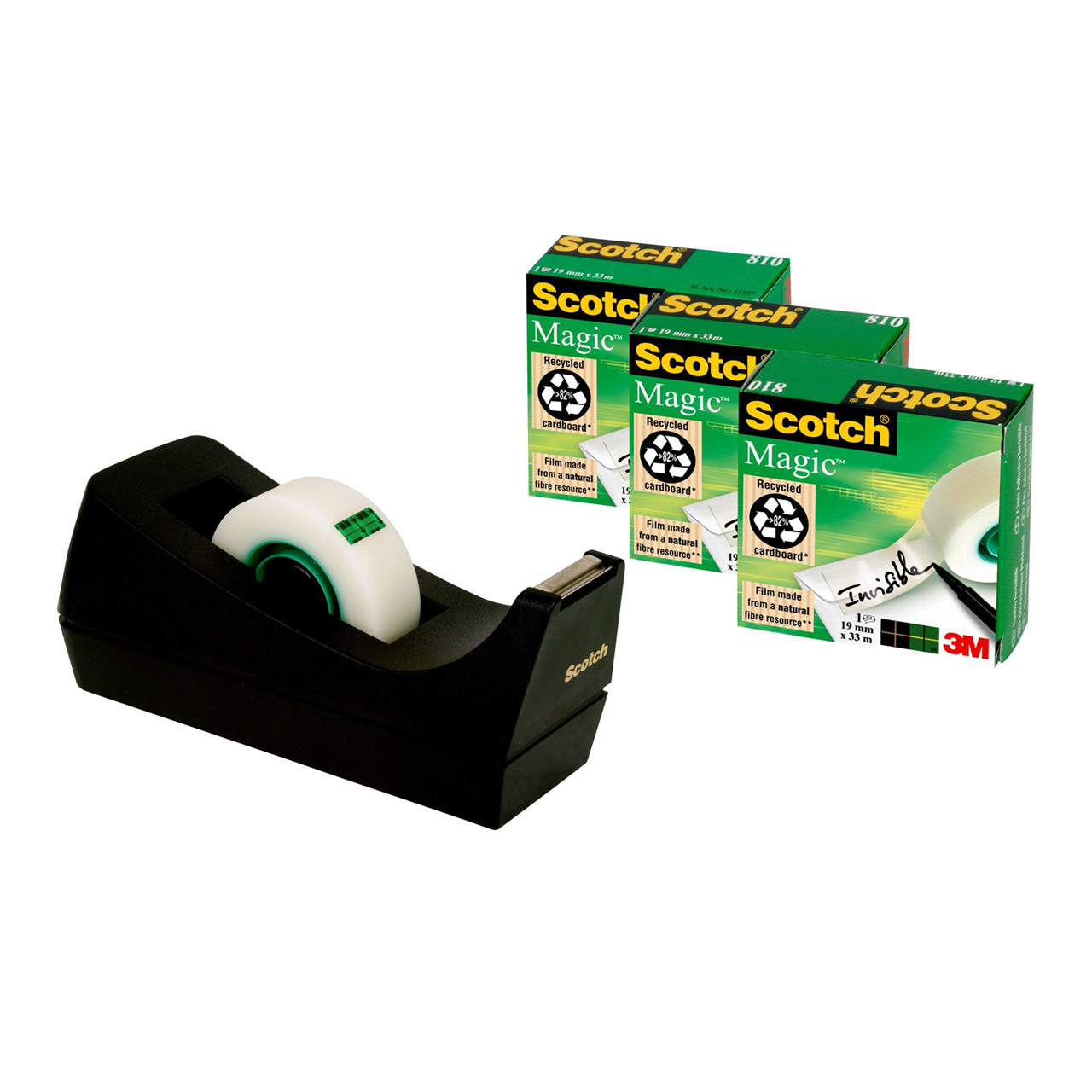 3M Borddispenser sort+3rl tape 19mmx33m