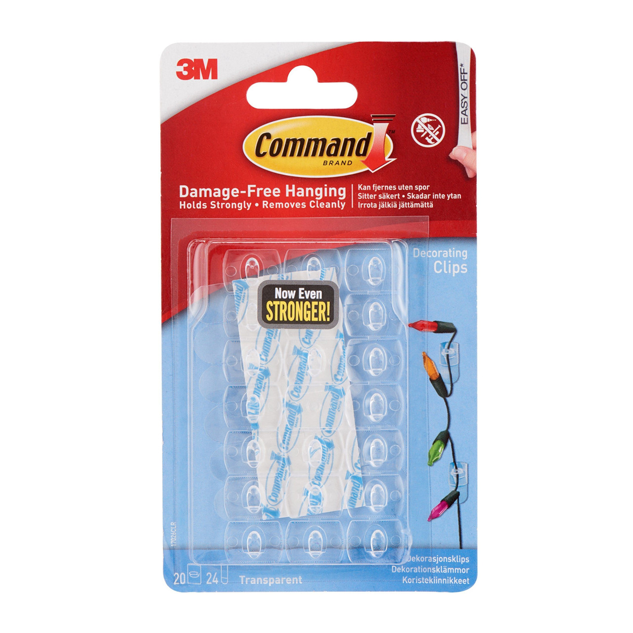 3M Command – Gennemsigtige dekorationsclips – inkl. gennemsigtige strips