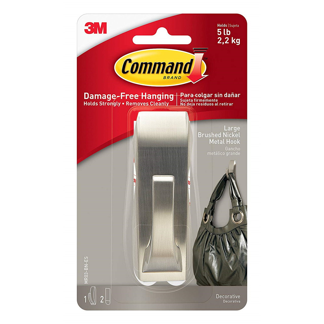 3M Command Modern Reflections stor metalkrog i børstet nikkel M