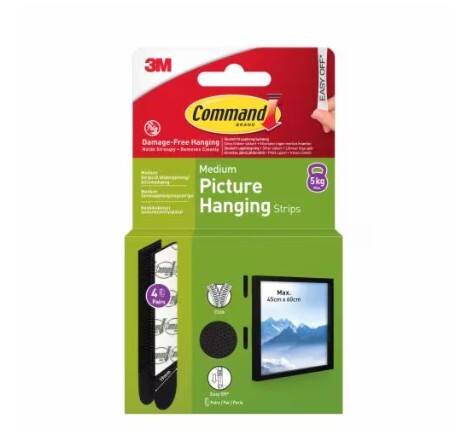3M Command Strips Medium 4 Sets sort 17204BLK-4