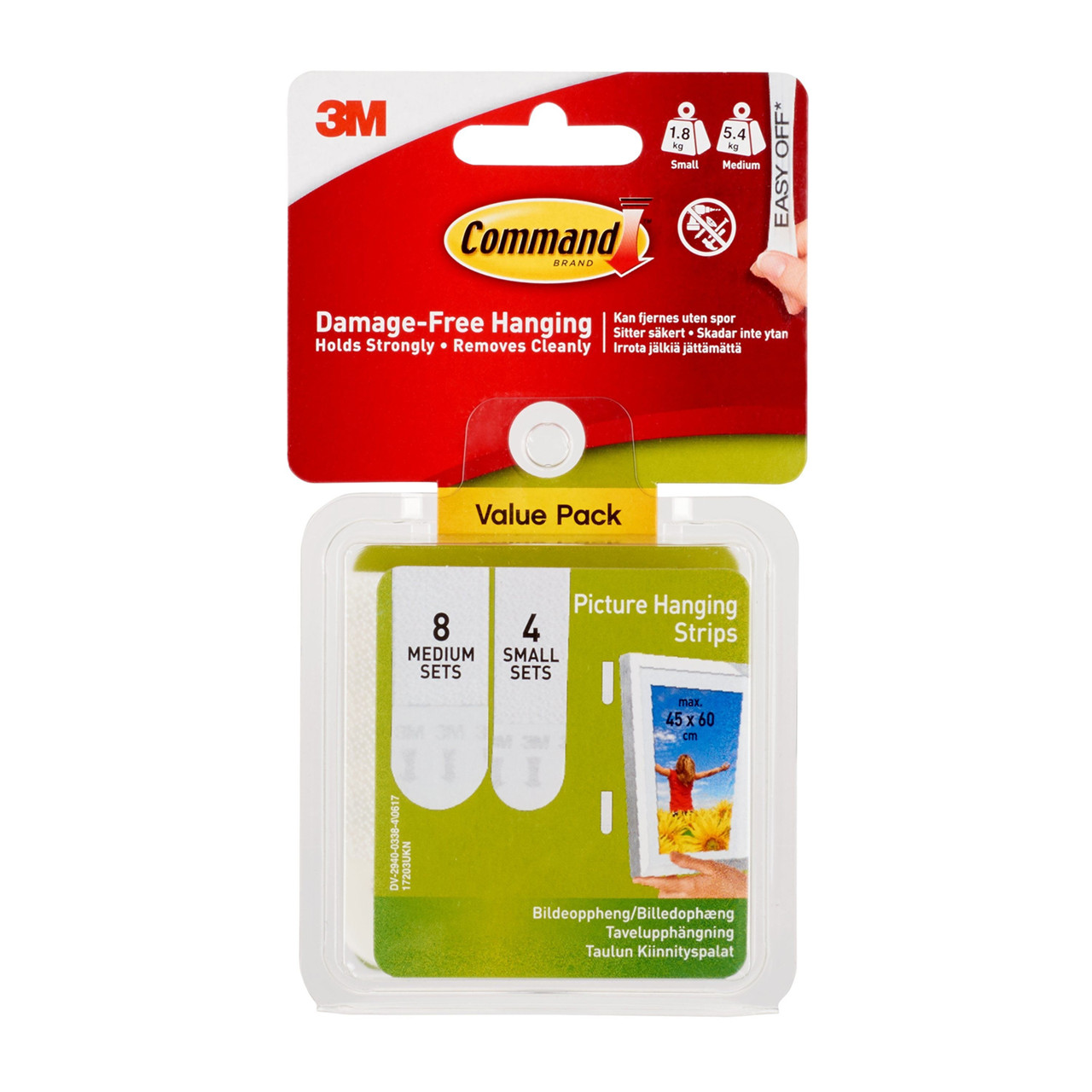 3M Command strips til billedophæng Value Pack, hvid, 8 x 2 medi
