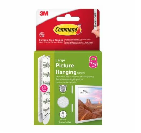 3M Command Strips velcro hvid Large 4 Sets 17206WHI-4
