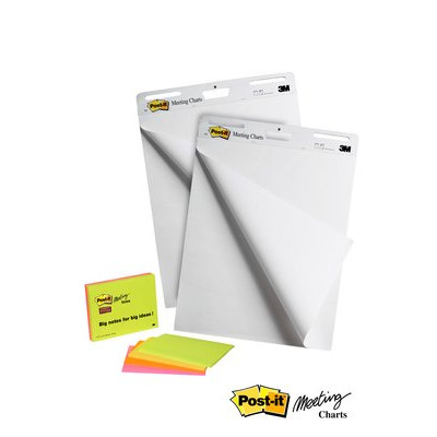 3M flipoverblok 30ark 63,5x77,4 (2)+ 4 Meeting Notes