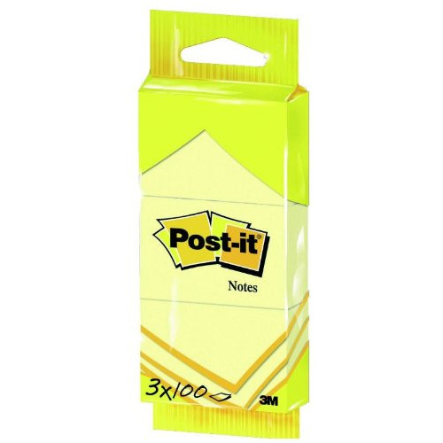 Notatblok - 3M Post-it Notes 6810 - Gul - 51 x 38 mm - 3 blokke