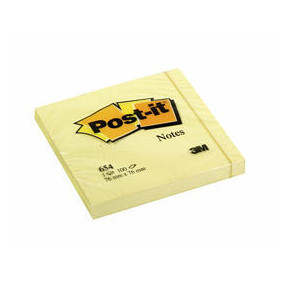 Post it notes 3M 654 Notes 76x76 gul (12)
