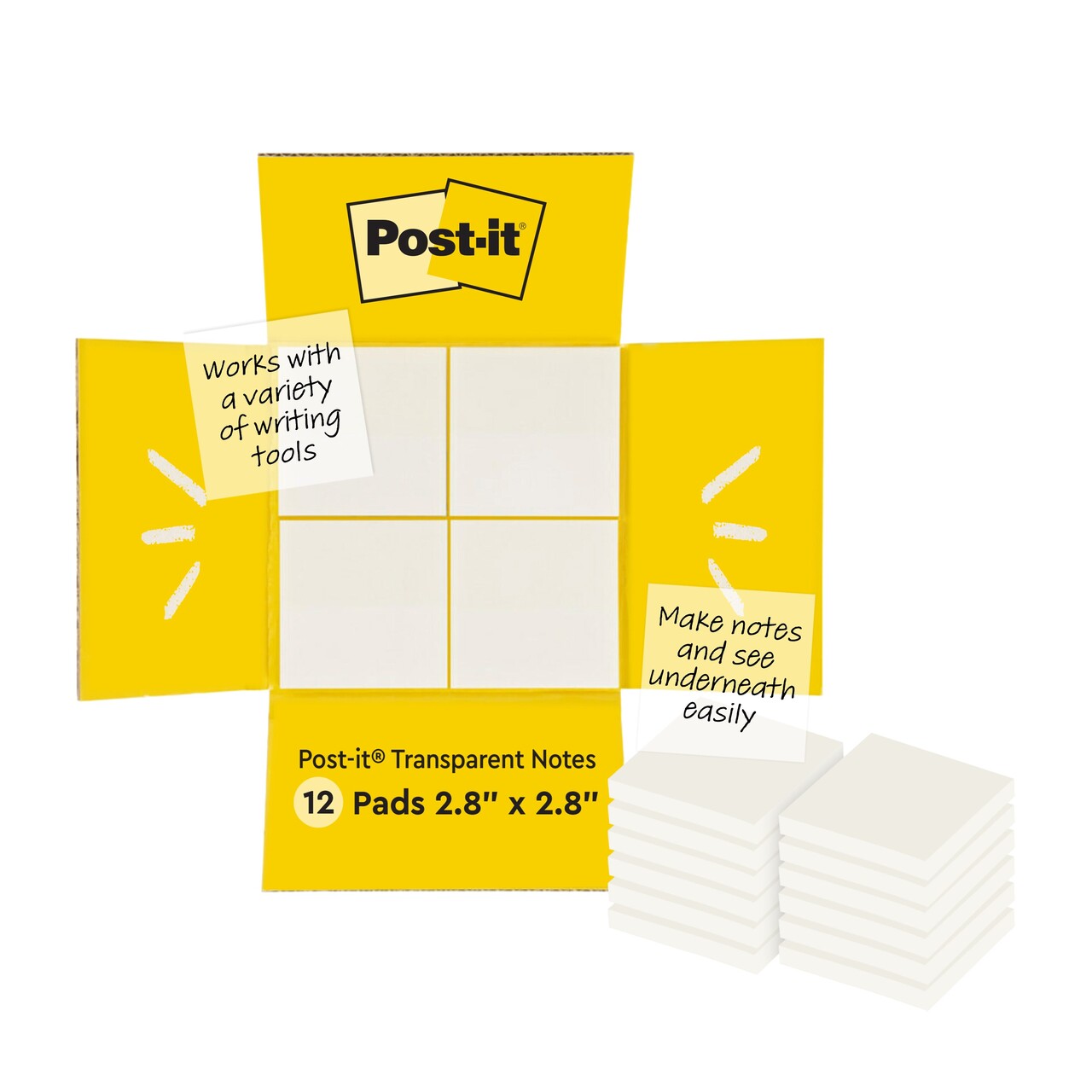 3M Post-it Notes tranparent 73x73 36sh/pad (12)