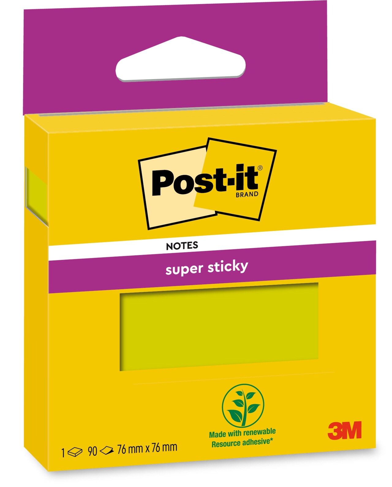 Post-it Super Sticky - 76x76 mm - Grøn - 90 ark