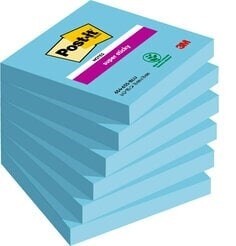 6 stk. 3M Post-it Super Sticky-Notes 76x76 blå