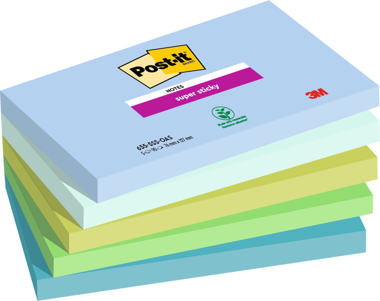 Post it note 3M SS Oasis 76x127 90sh (5)