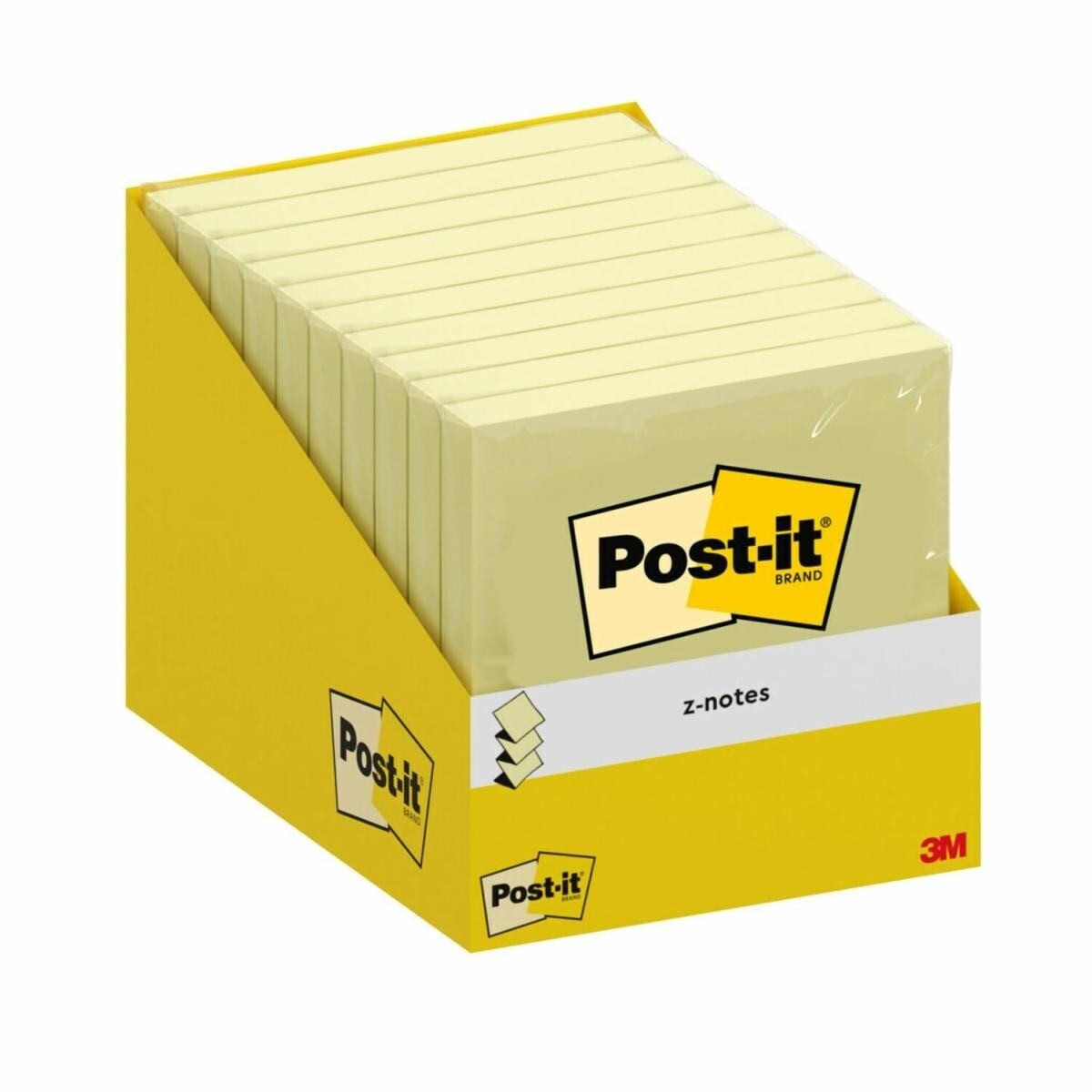 10 stk. 3M Post-It Super Sticky Z-Notes 76x76, gul - Køb minimum 10 stk.