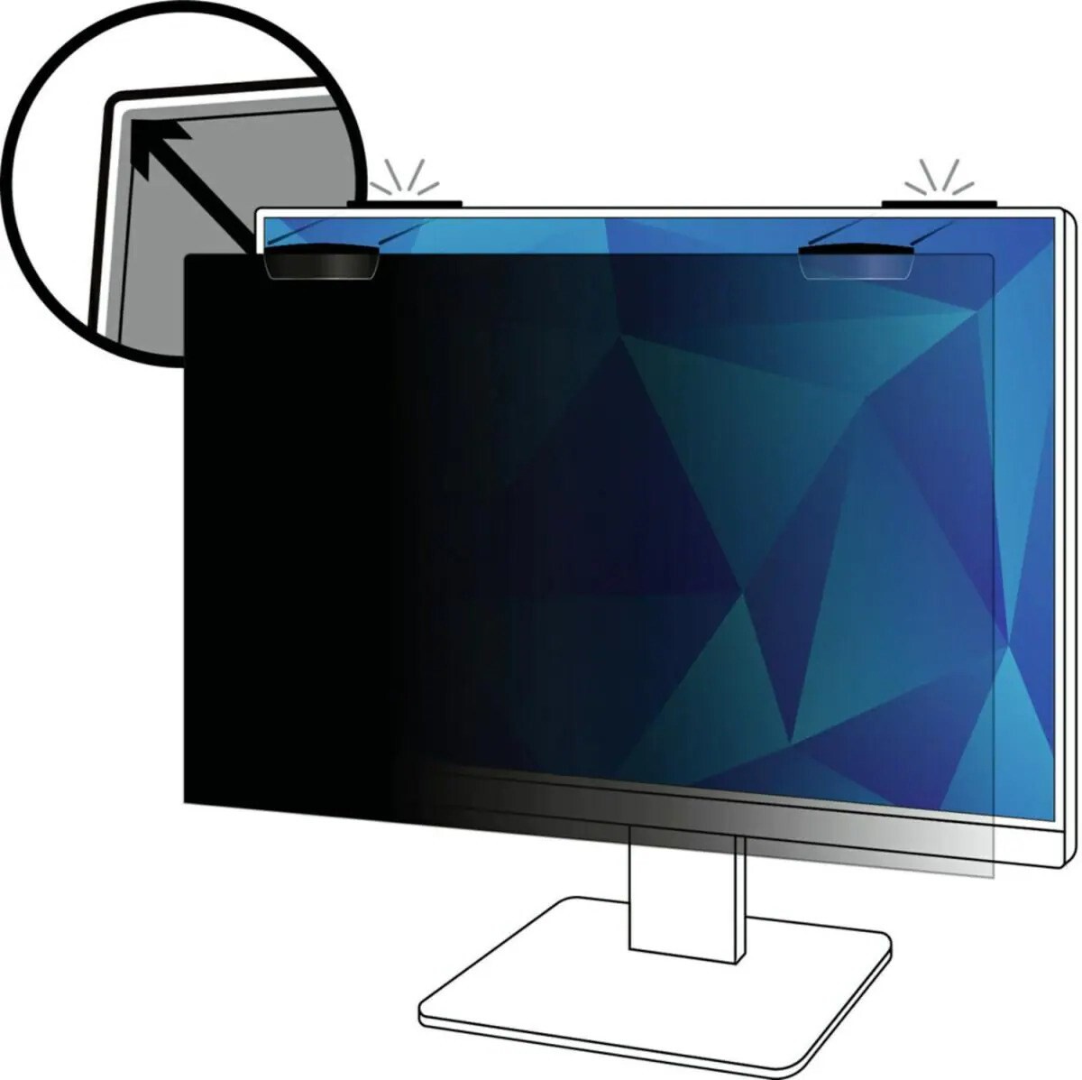 Skærmfilter 3M Privacy filter desktop 23,8'' COMPLY Magnetic (16:9)
