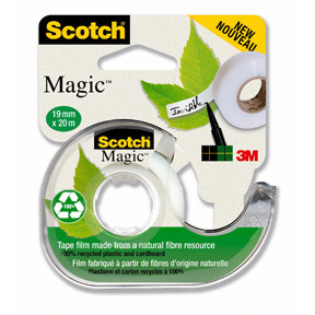 12 stk. Tapedispenser - 3M med Scotch Magic Tape 900 - Grøn - 19 mm x 20 m - Køb minimum 12 stk.