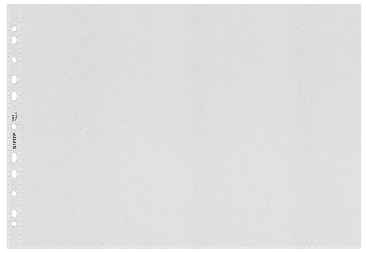 Plastlommer – Leitz Recycle – A3L – 100 my – PP – Præget – Topåbning – 25 stk