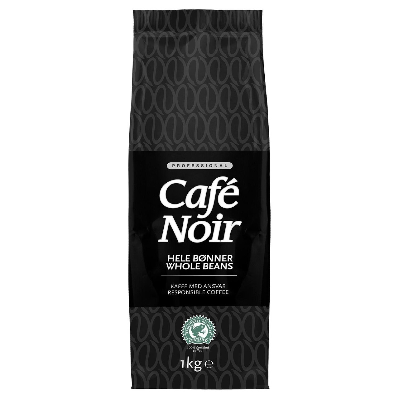 Kaffe Cafe Noir UTZ 1kg Rainforrest Alliance hele bønner - 8 ps x 1 kg/krt