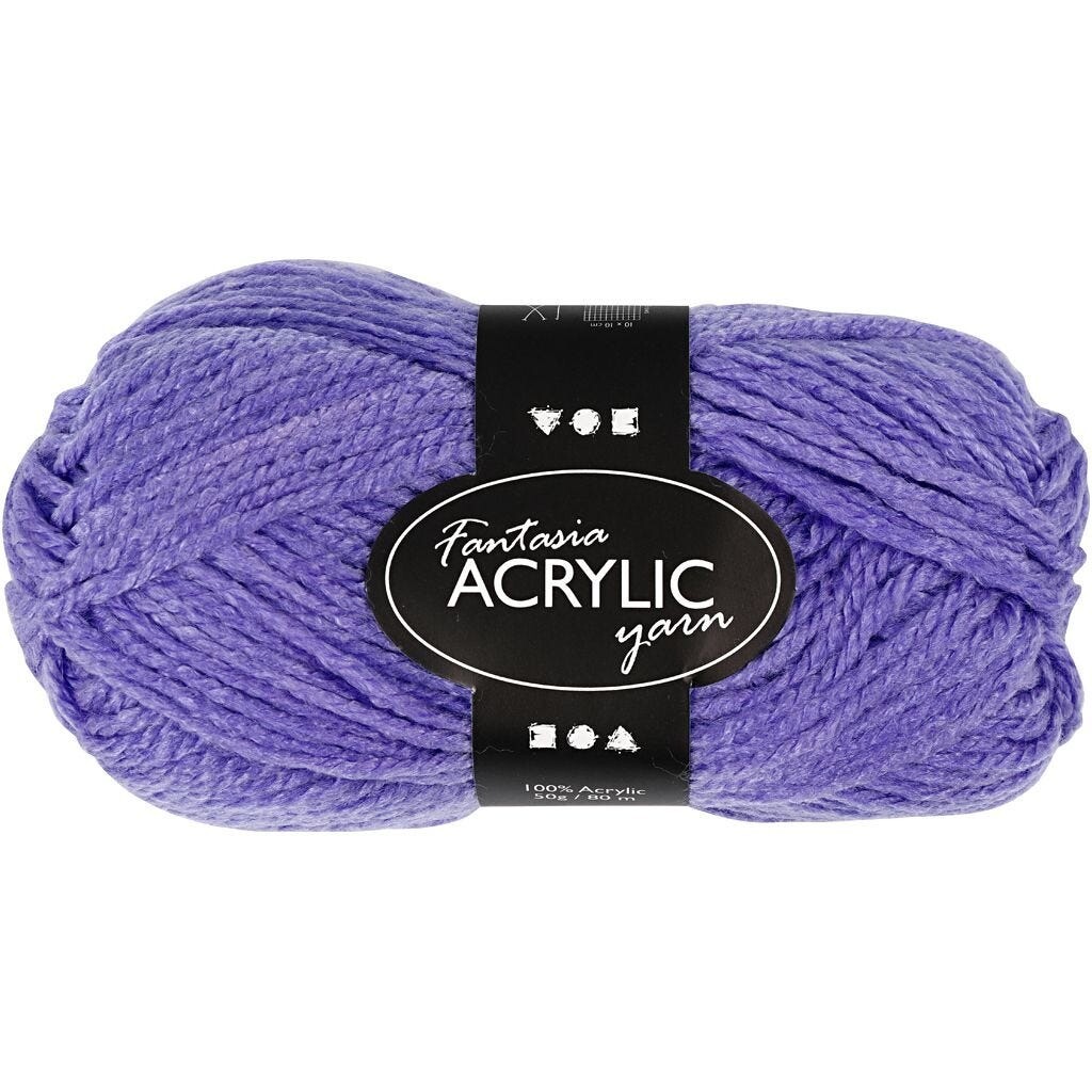 Akryl garn Fantasia længde 80 meter lilla - 50 gram