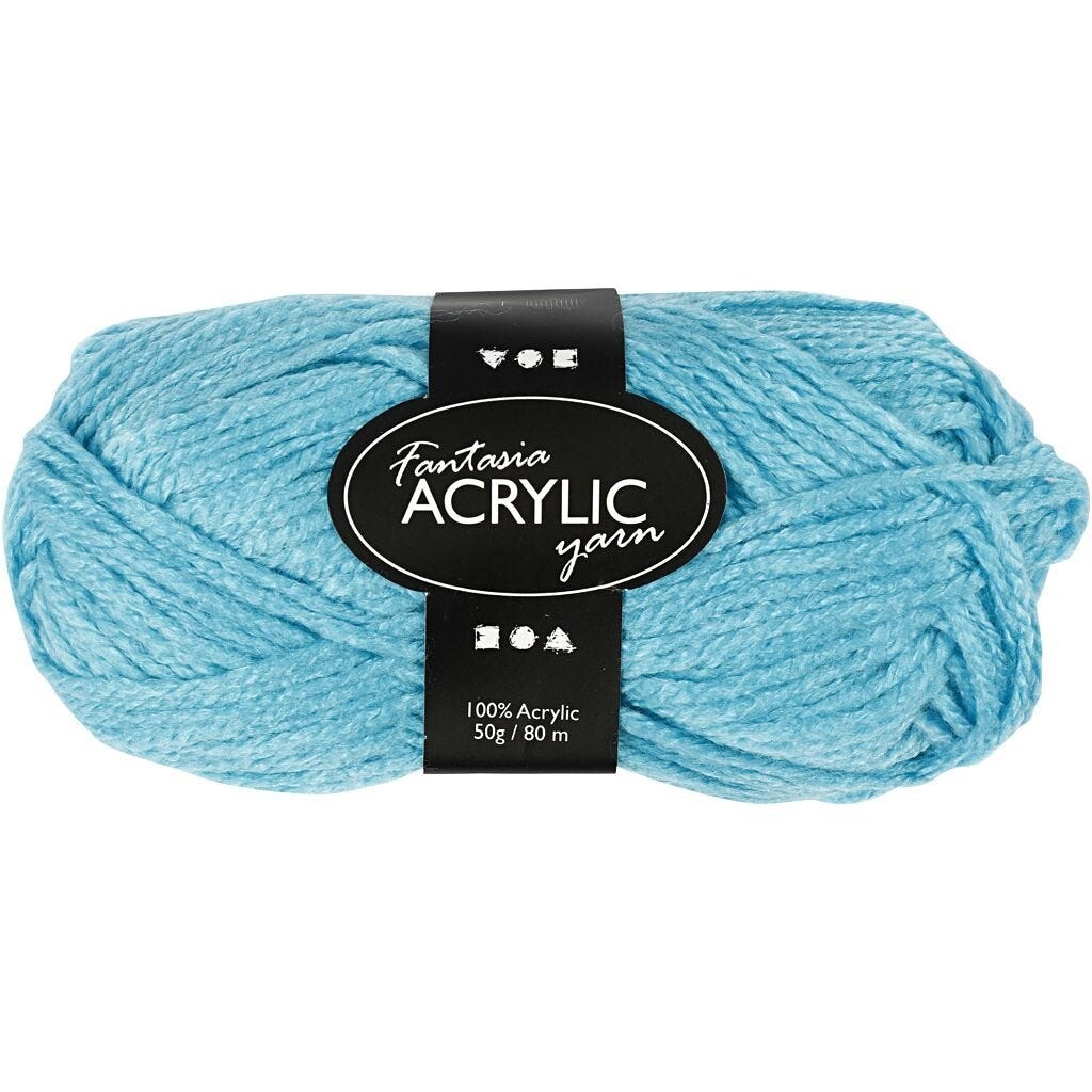 Akrylgarn Fantasia længde 80 meter turkis - 50 gram