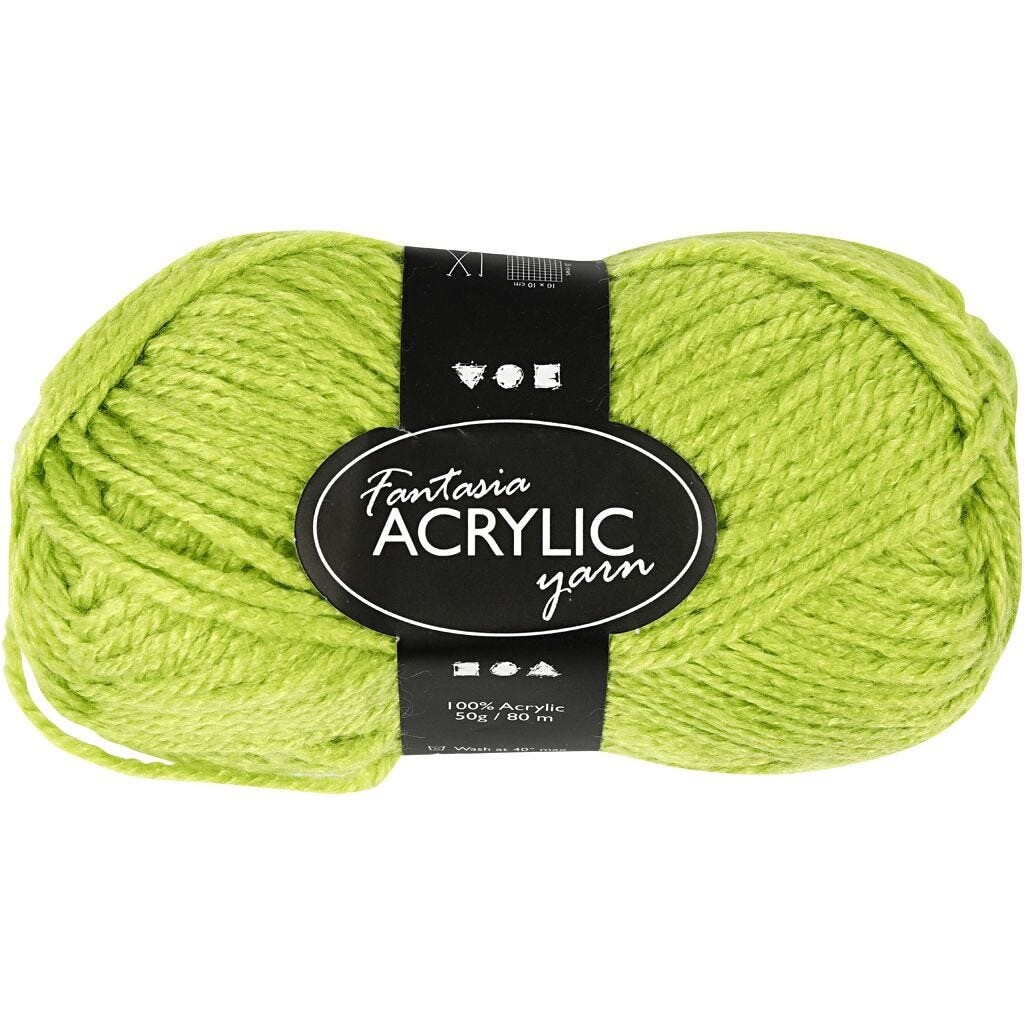 Akryl garn Fantasia længde 80 meter lys grøn - 50 gram