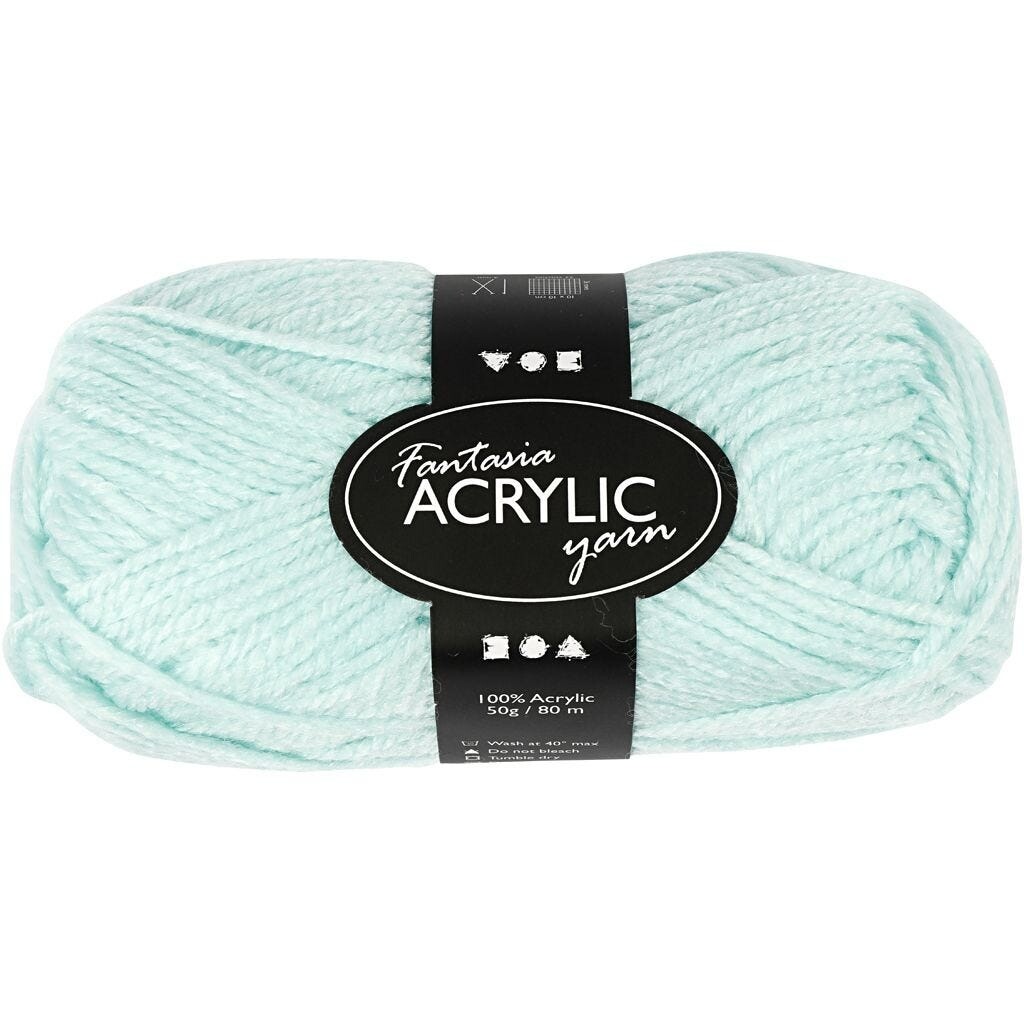 Akrylgarn Fantasia længde 80 meter mint grøn - 50 gram