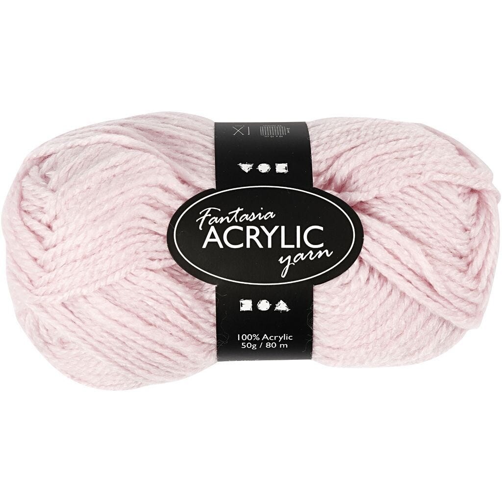 Akrylgarn Fantasia længde 80 meter lys rød - 50 gram
