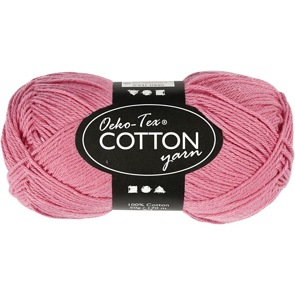 Bomuldsgarn længde 170 meter 8|4 mørk rosa - 50 gram