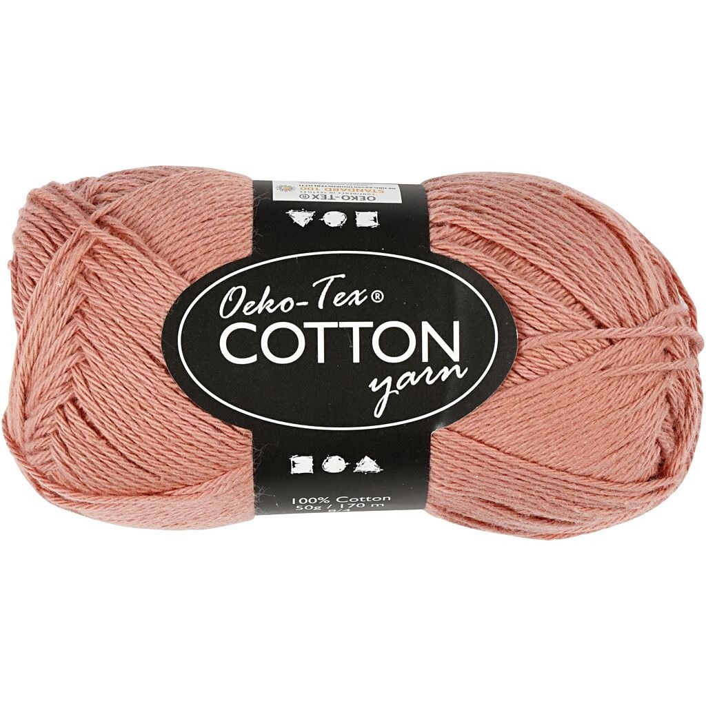 Bomuldsgarn længde 170 meter 8|4 gammel rosa - 50 gram