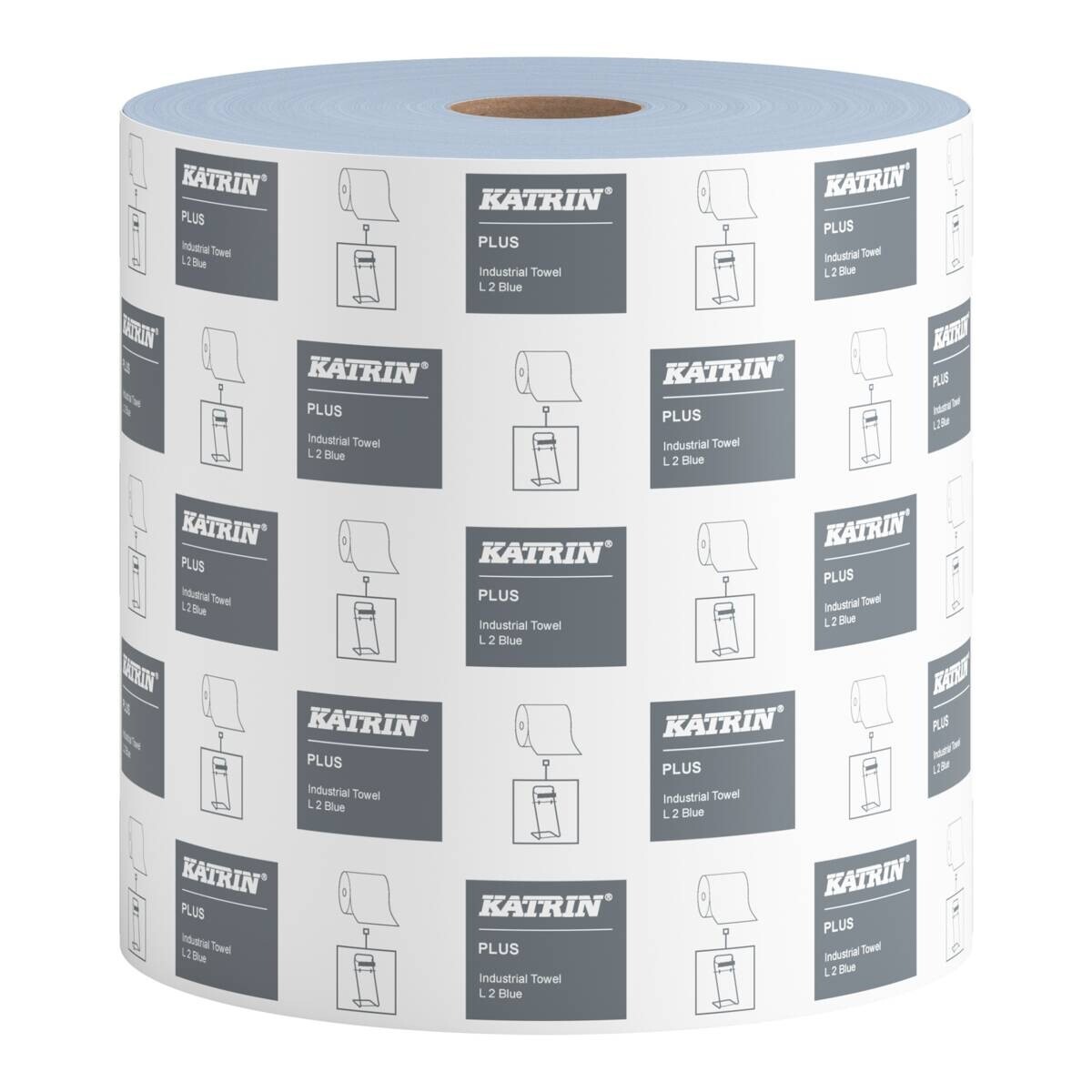Industri-aftørringspapir, Katrin 447226 Plus, L2, Blå, 26 cm x 350 meter - 2 ruller