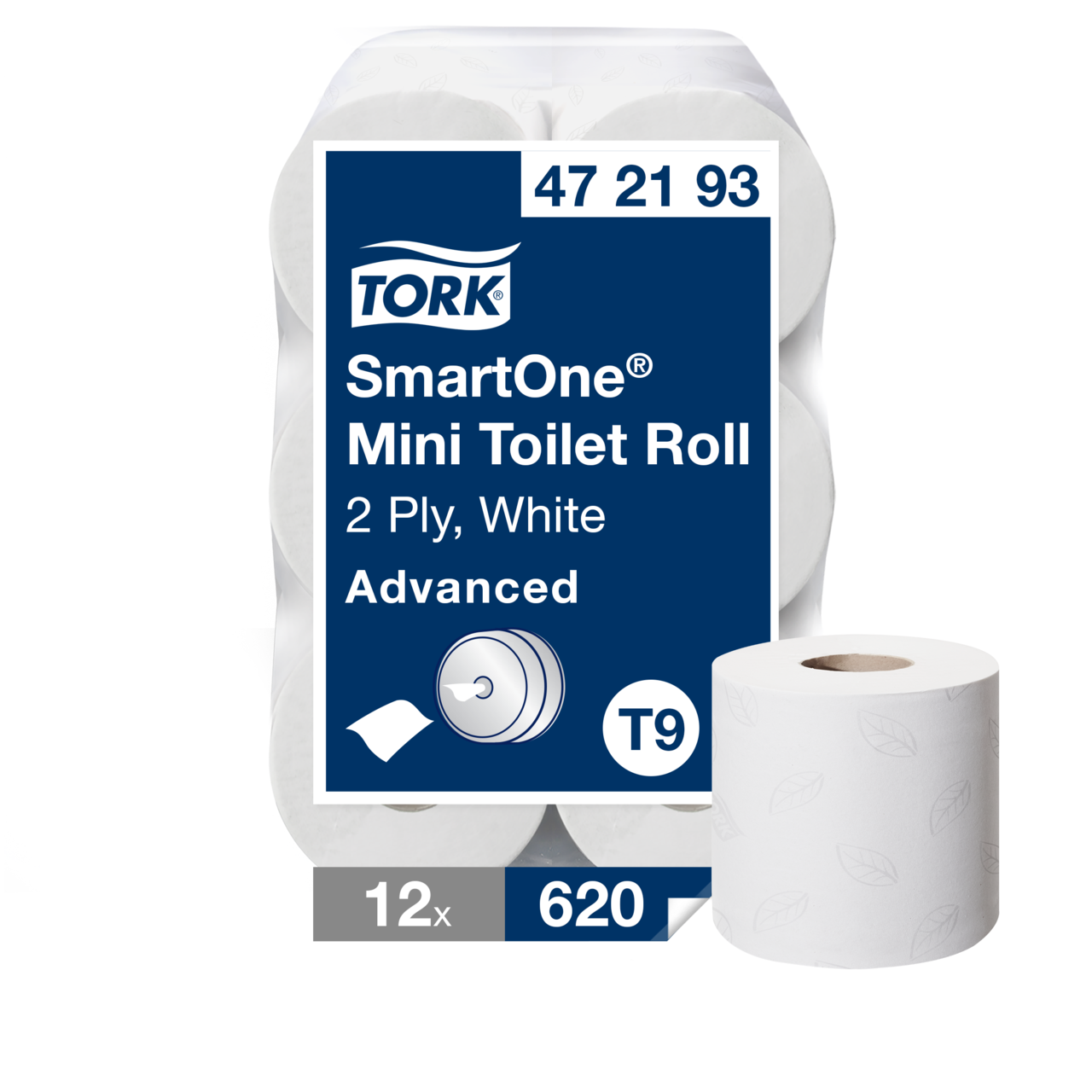 Toiletpapir Tork 472193 SmartOne Mini T9 Advanced 2-lag - 12 ruller