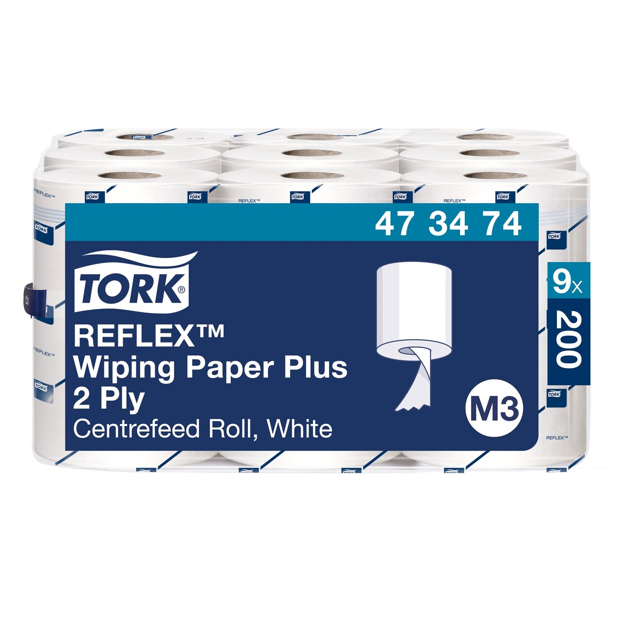 Aftørringspapir Tork 473474 Reflex plus mini M3 9 ruller