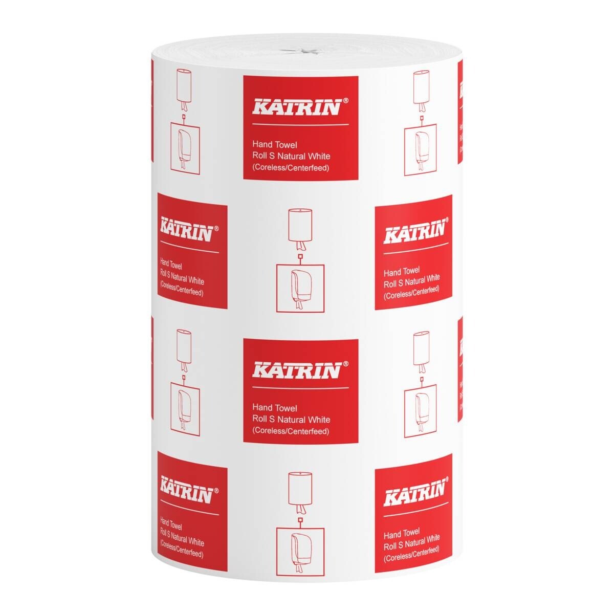 Aftørringspapir, Katrin 475505, Basic S, 1 lag, 20,5 cm x 100 meter - 12 ruller