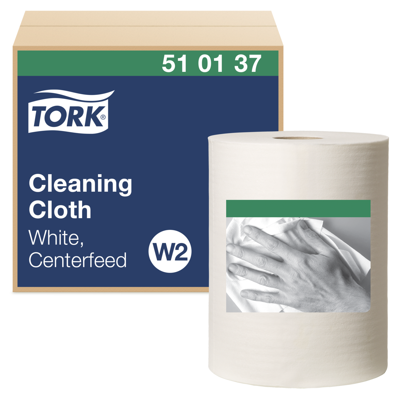 Aftørringsklud - Tork 510137 - W1/W2/W3 - Hvid - 152 m - 400 ark
