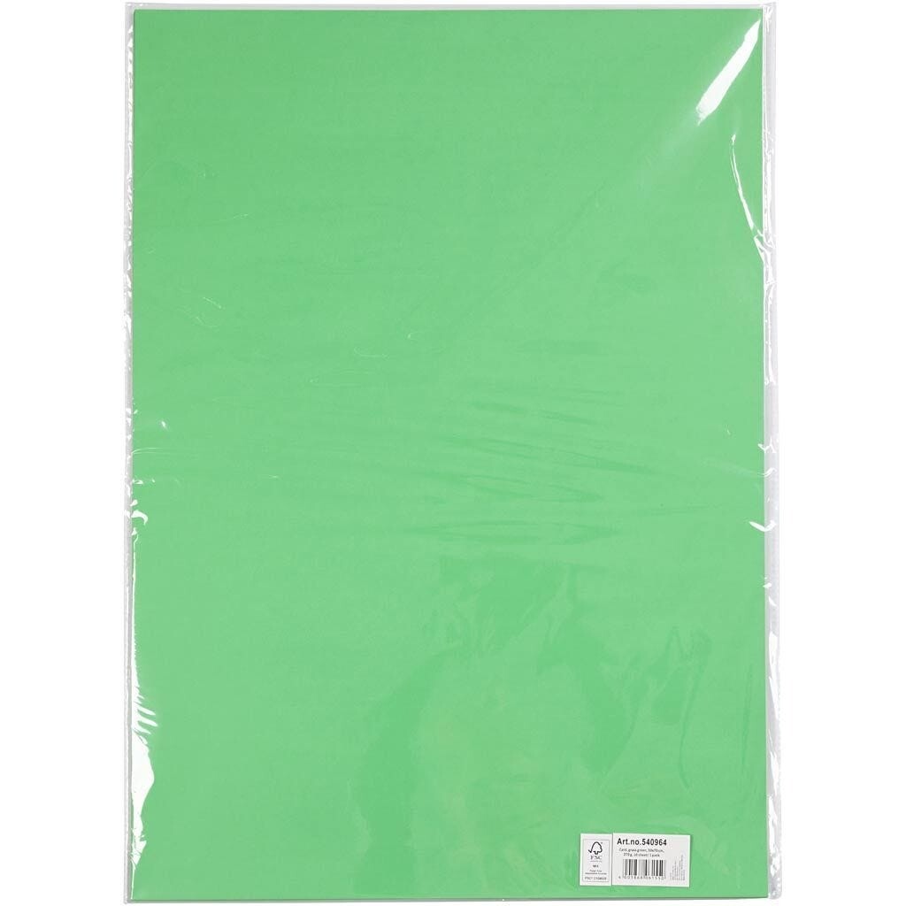 Karton, græsgrøn, 50x70 cm, 270 g, 10 ark