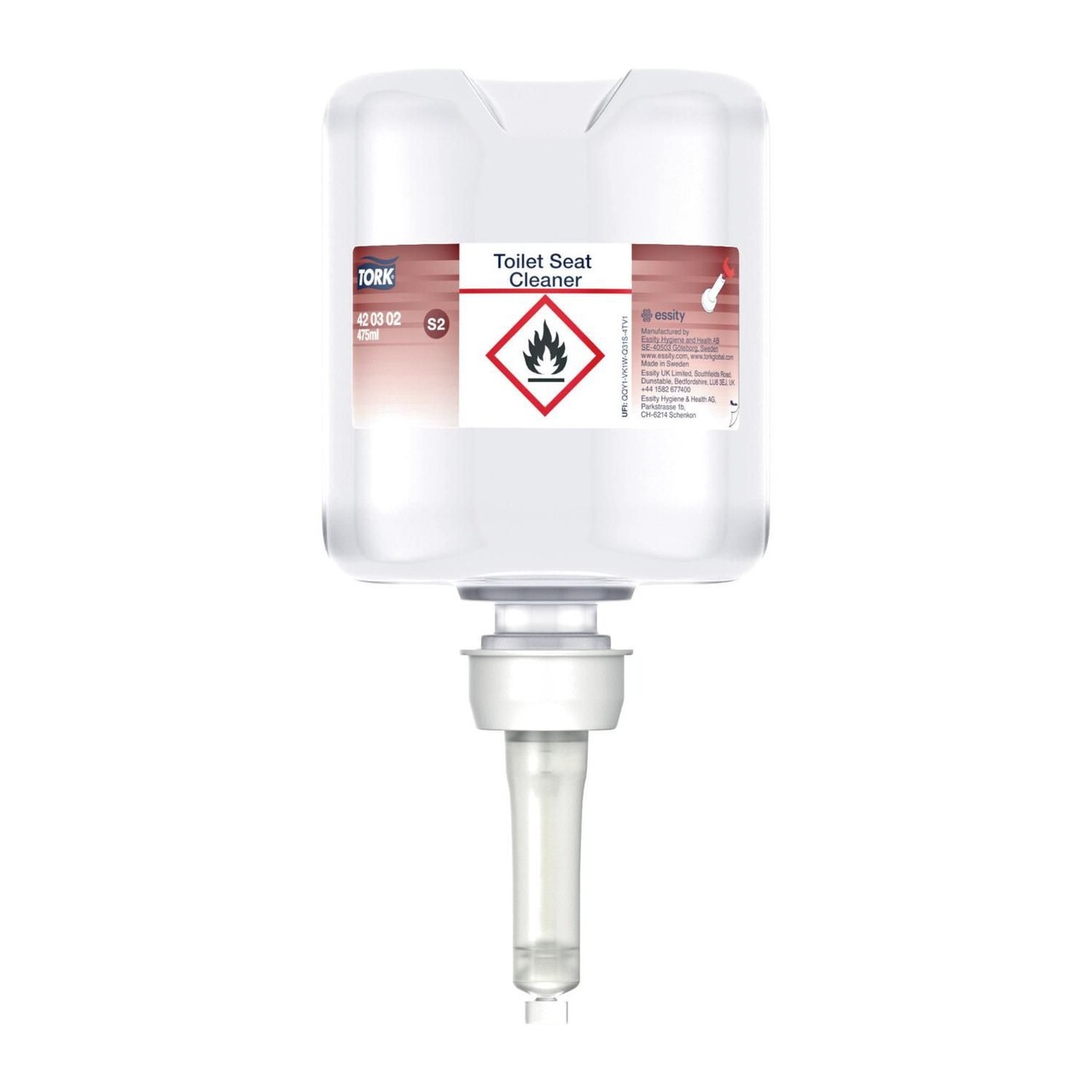 Toiletsæderens/Desinfektion Flydende Tork 420302 u/Farve/Parfume 475 ml - 8 stk x 475 ml/krt