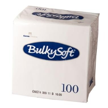 Serviet BulkySoft 24x24 cm 2-lag Ecolabel Hvid - 20 pk x 100 stk/krt
