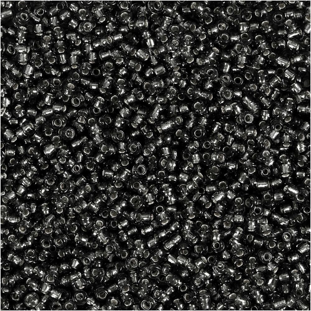 Rocaillesperler, dia. 1,7 mm, hulstr. 0,5-0,8 mm, grågrøn, 25g, str. 15/0