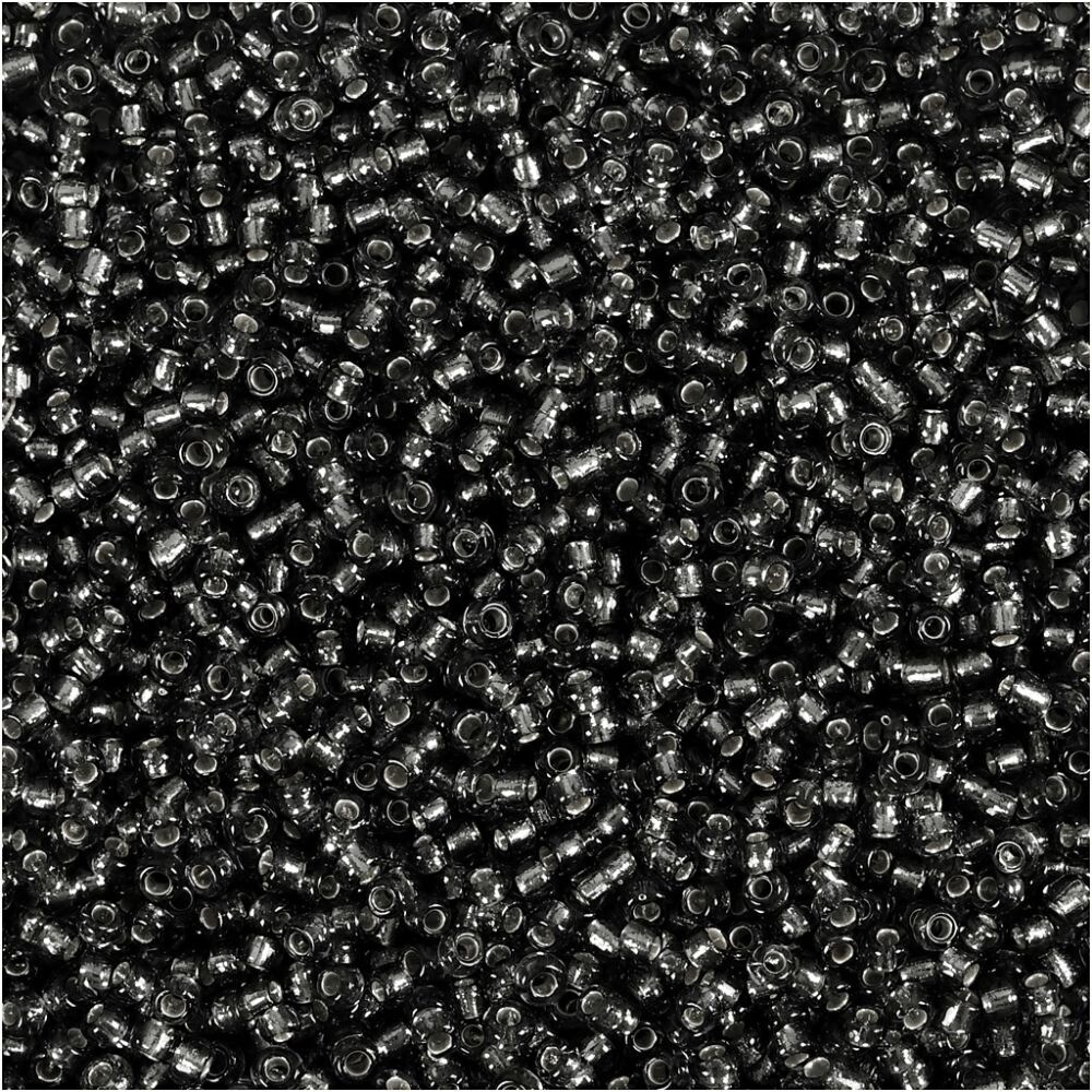Rocaillesperler, dia. 1,7 mm, hulstr. 0,5-0,8 mm, grågrøn, 500g, str. 15/0