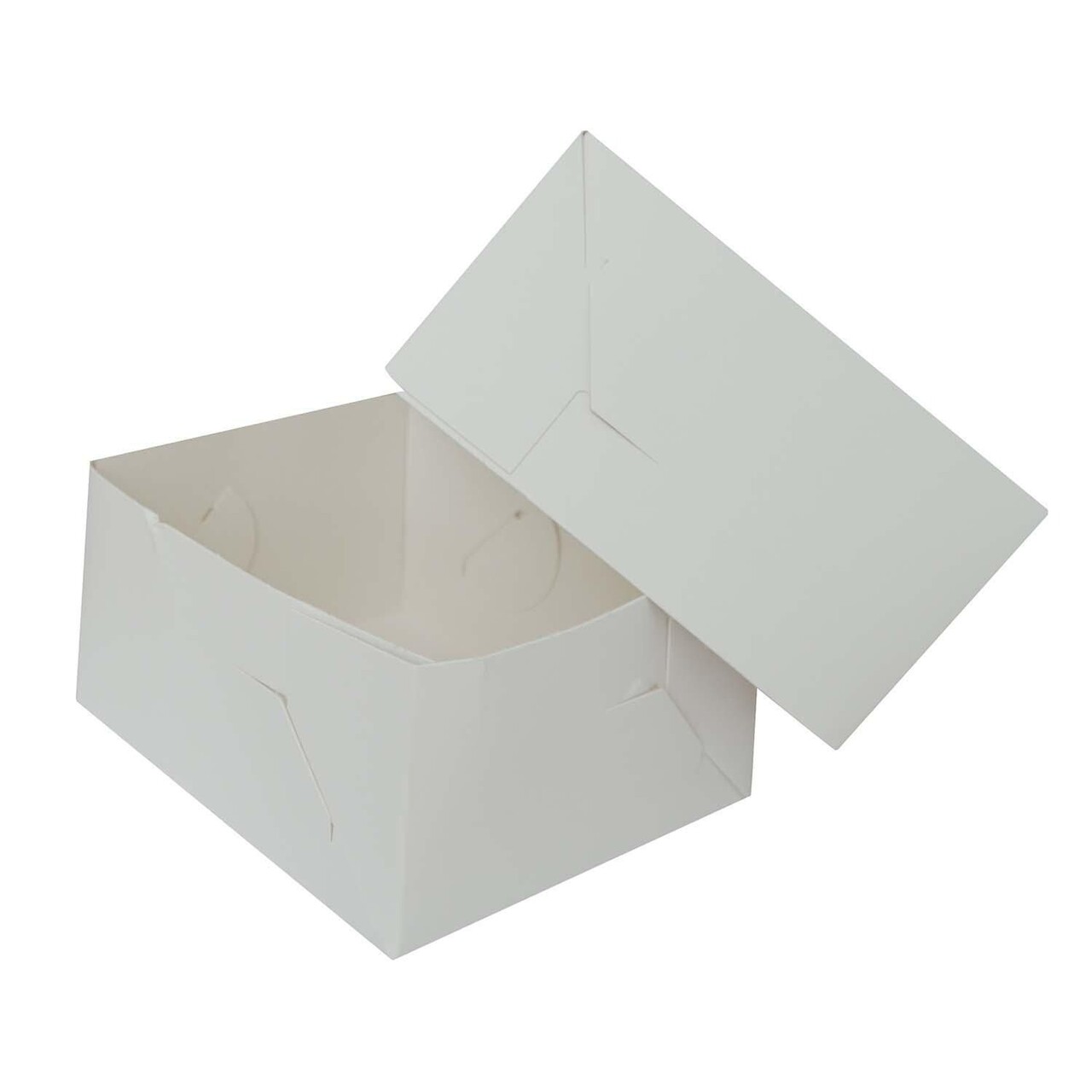 Kageæske fold selv L129xB110xH70mm pap hvid - 500 stk/krt