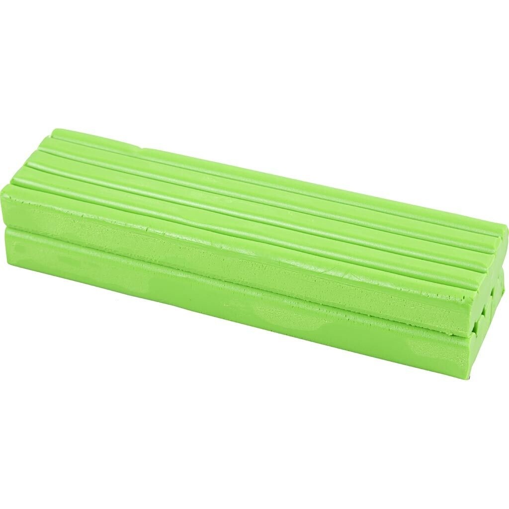 Modellervoks størrelse 13 x 6 x 4 cm neon grøn Soft Clay - 500 gram
