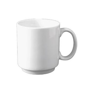 Krus med hank - Superwhite - 340 ml - Ø8,3 x 9,6 cm - Porcelæn - Hvid - 12 stk
