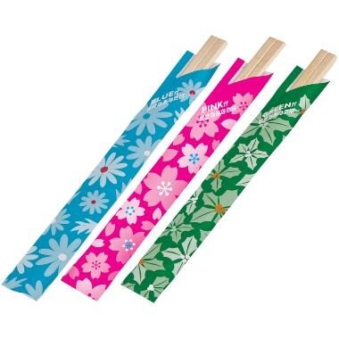 Spisepinde 2-pak 202 mm Træ Mixed flowers pakning - 24 pk x 100 par/krt