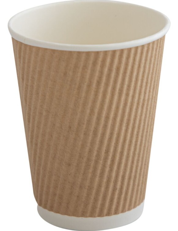 Kaffebæger - 11 cm Ø9 cm 36 cl, 40 cl brun pap | PE - 500 stk