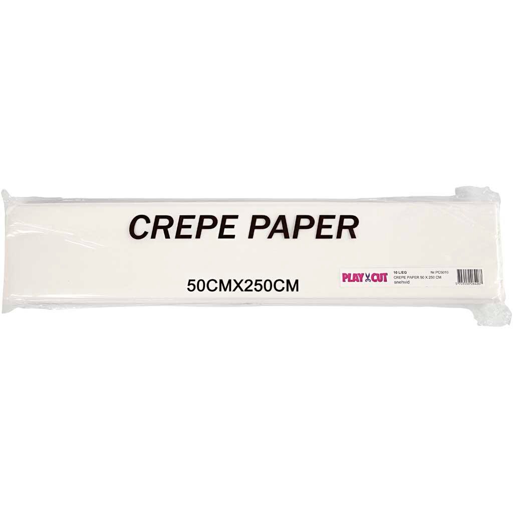 Crepepapir, ark 50x250 cm, hvid, 10 læg/ 1 pk.