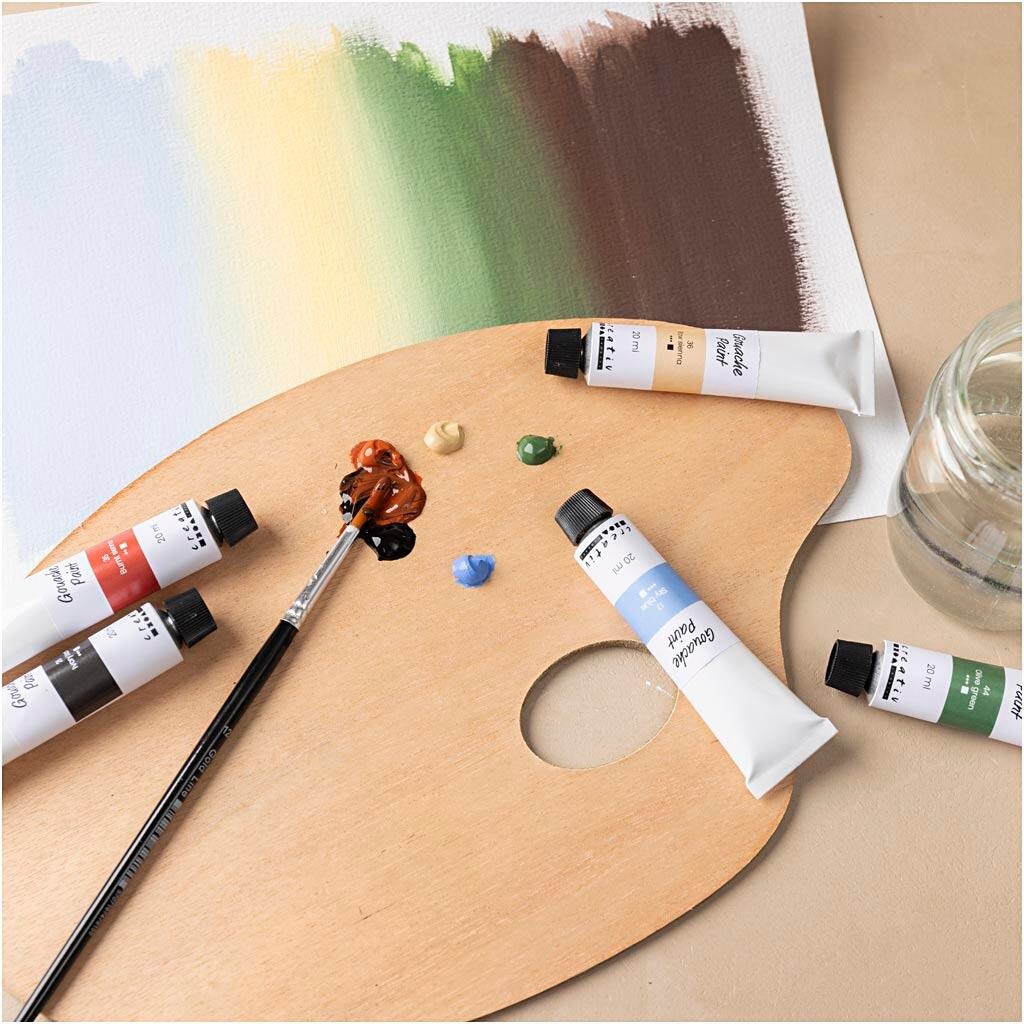 Gouache Maling, Naturfarver, 6x20 ml/ 1 pk.