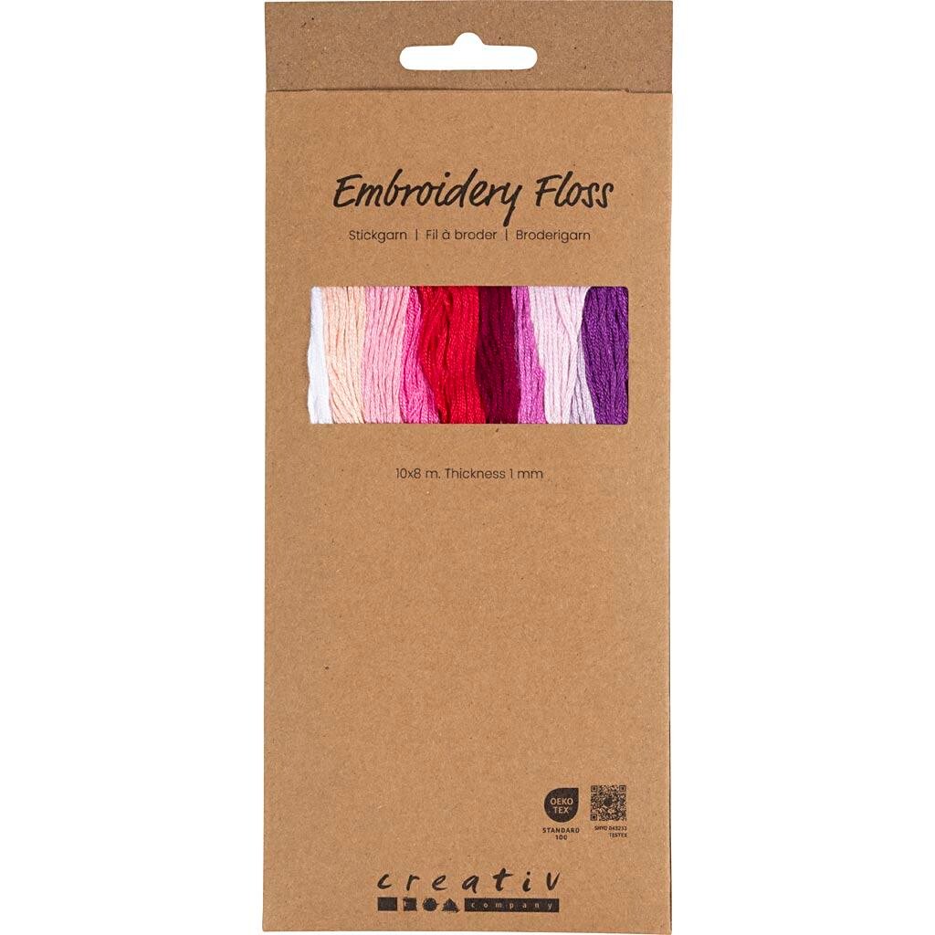 Broderigarn | tykkelse 1 mm, lilla/pink harmoni, | 10x8 m/ 1 pk.